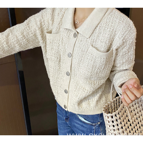 Female Knitted Cardigan Net red elegant small fragrance short knitted cardigan Supplier